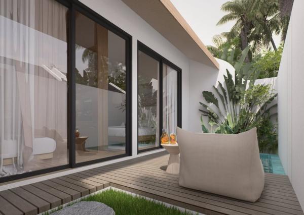 Moderná jednospaľňová vila pri pláži v Canggu