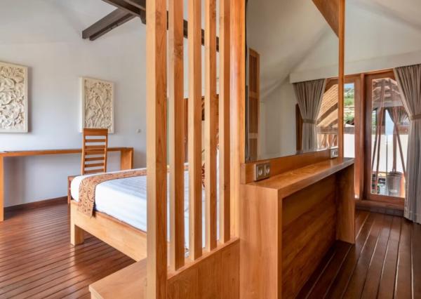 Plážová vila na útese s výhľadom na oceán v severnom Bali