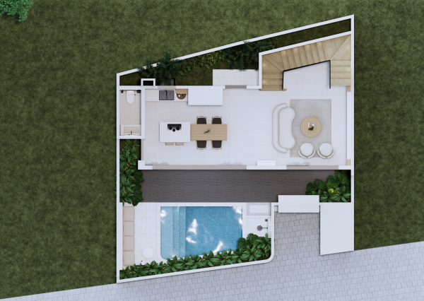 Moderná vila s výhľadom na oceán a súkromným wellness