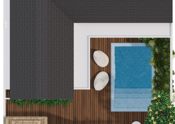 Moderná 1-izbová vila v štýle tropického minimalizmu