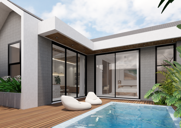 Moderná 1-izbová vila v štýle tropického minimalizmu