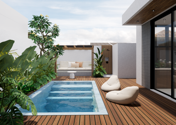 Moderná 1-izbová vila v štýle tropického minimalizmu