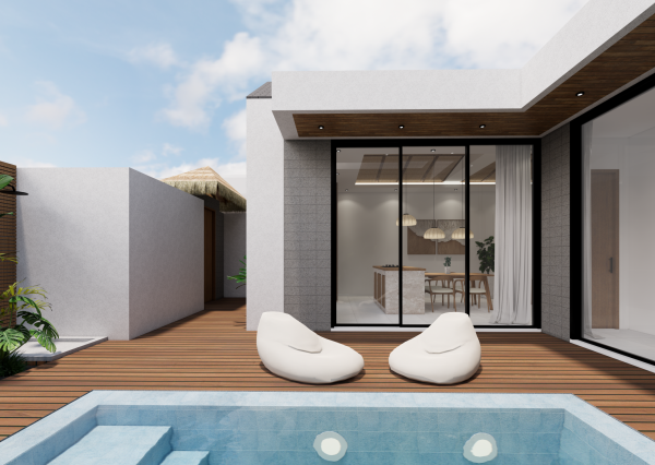 Moderná 1-izbová vila v štýle tropického minimalizmu